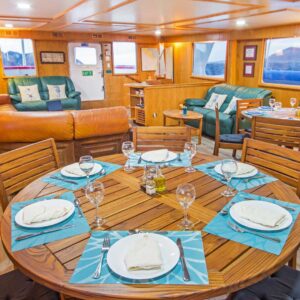 Dining Cachalote Explorer Galapagos Cruise