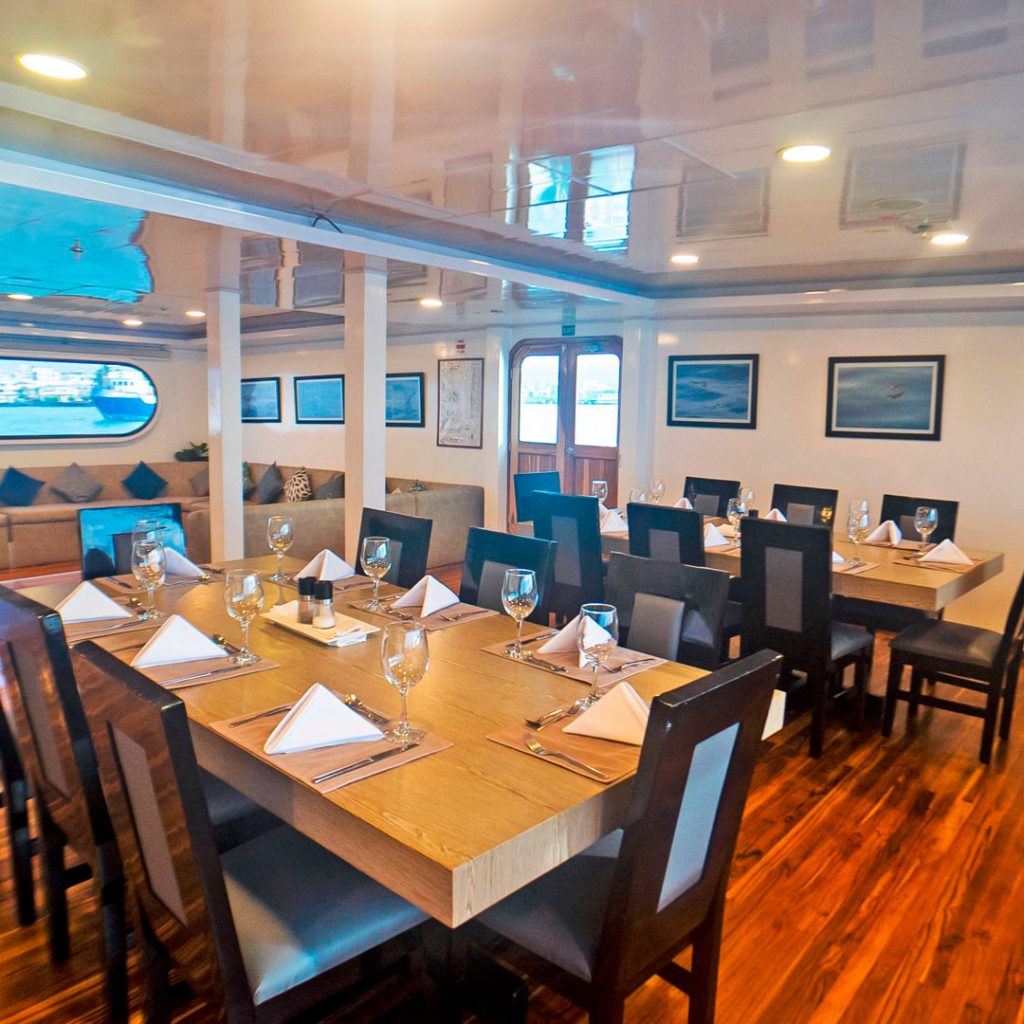 Dining Petrel Galapagos Catamaran